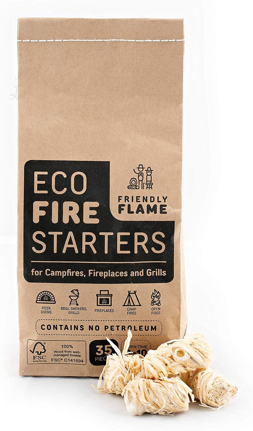 35pcs Natural Wood and Wax Firestarters H7155