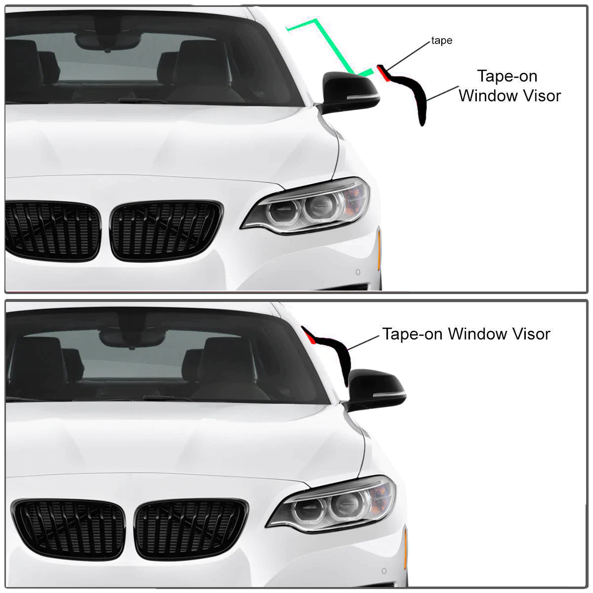 Acrylic Window Visor Sun Rain Deflector Guard U313522
