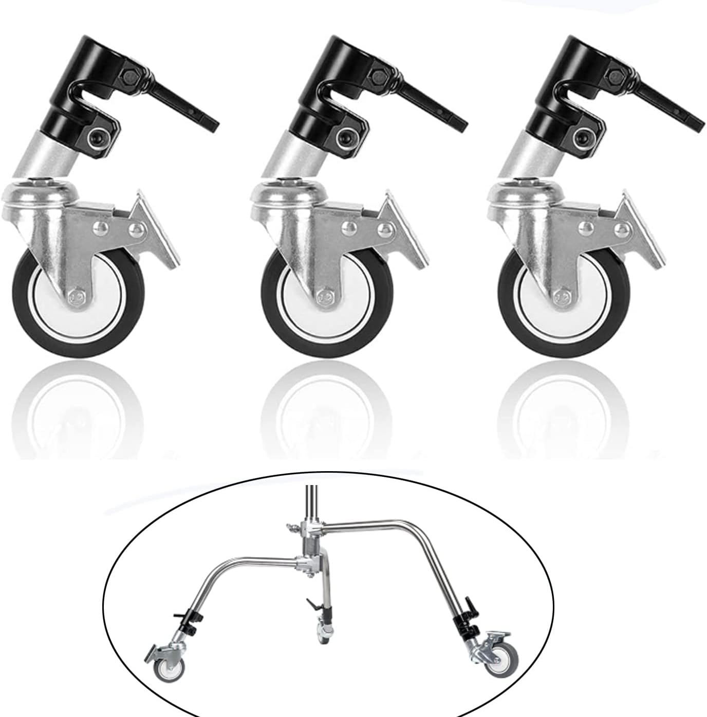 25mm Swivel Caster Wheels with Brake for C Stand (3pcs) G8062