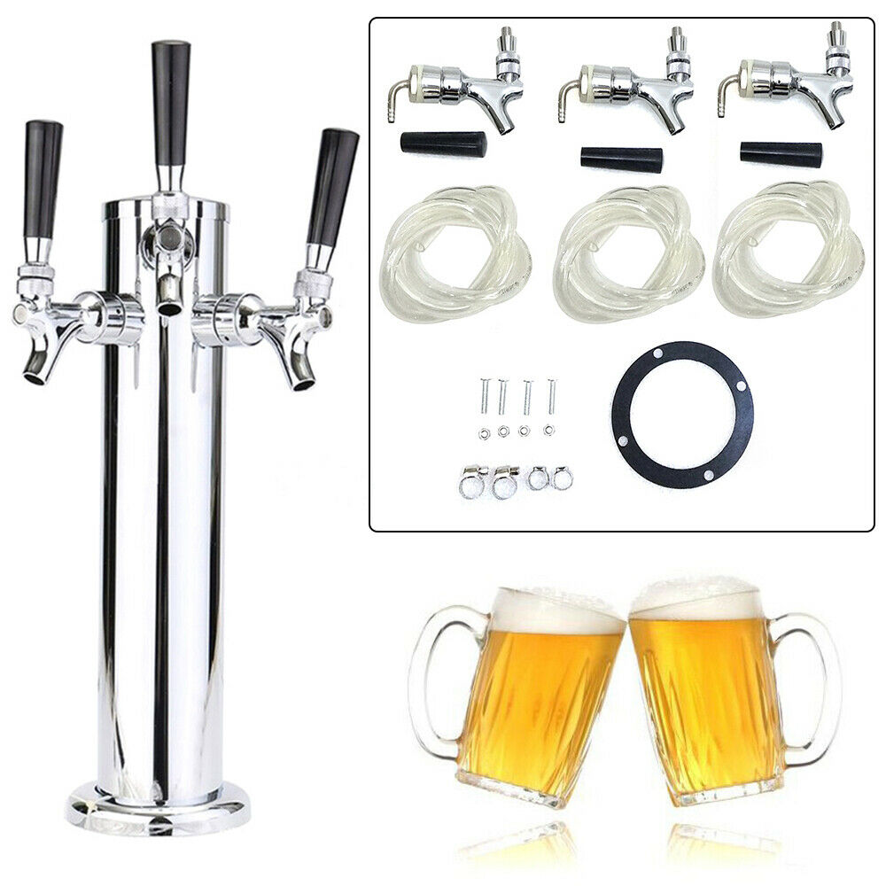 Stainless Steel Silver Beer Dispenser (3 Taps) E3493