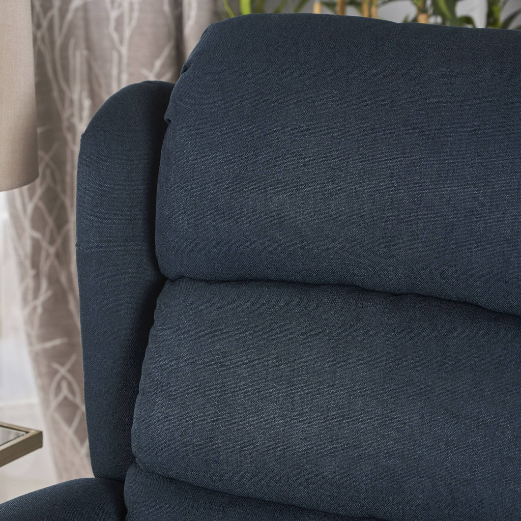 Navy Blue Tufted Fabric Power Recliner Z17318