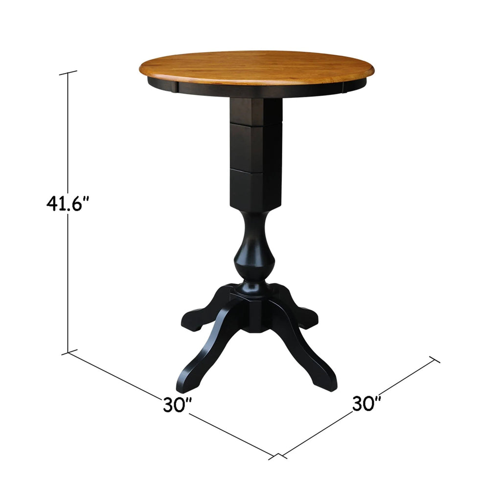 Black/Cherry Round Top Pedestal Table R90176