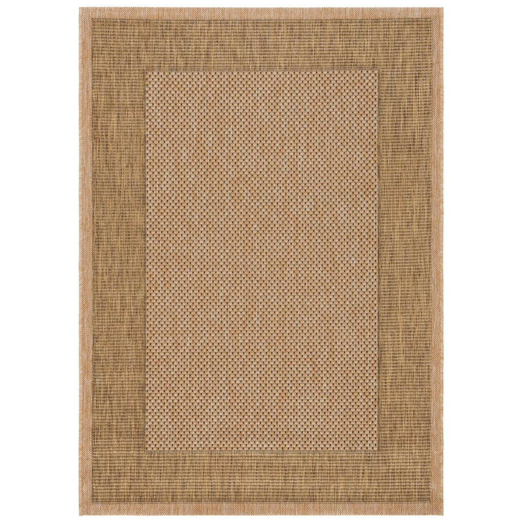 Natural/Gold Striped Border Indoor/Outdoor Area Rug P627