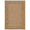 Natural/Gold Striped Border Indoor/Outdoor Area Rug P627