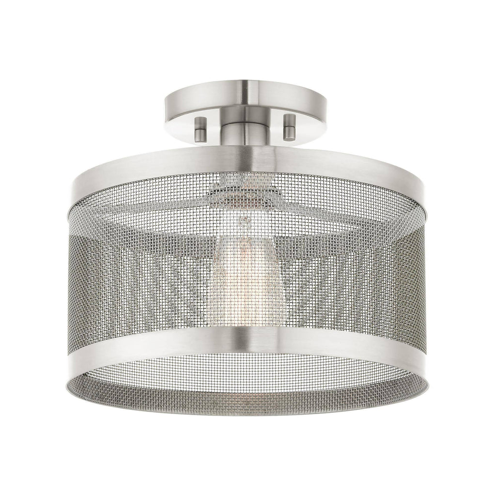 Brushed Nickel Semi Flush Mount Light S17655