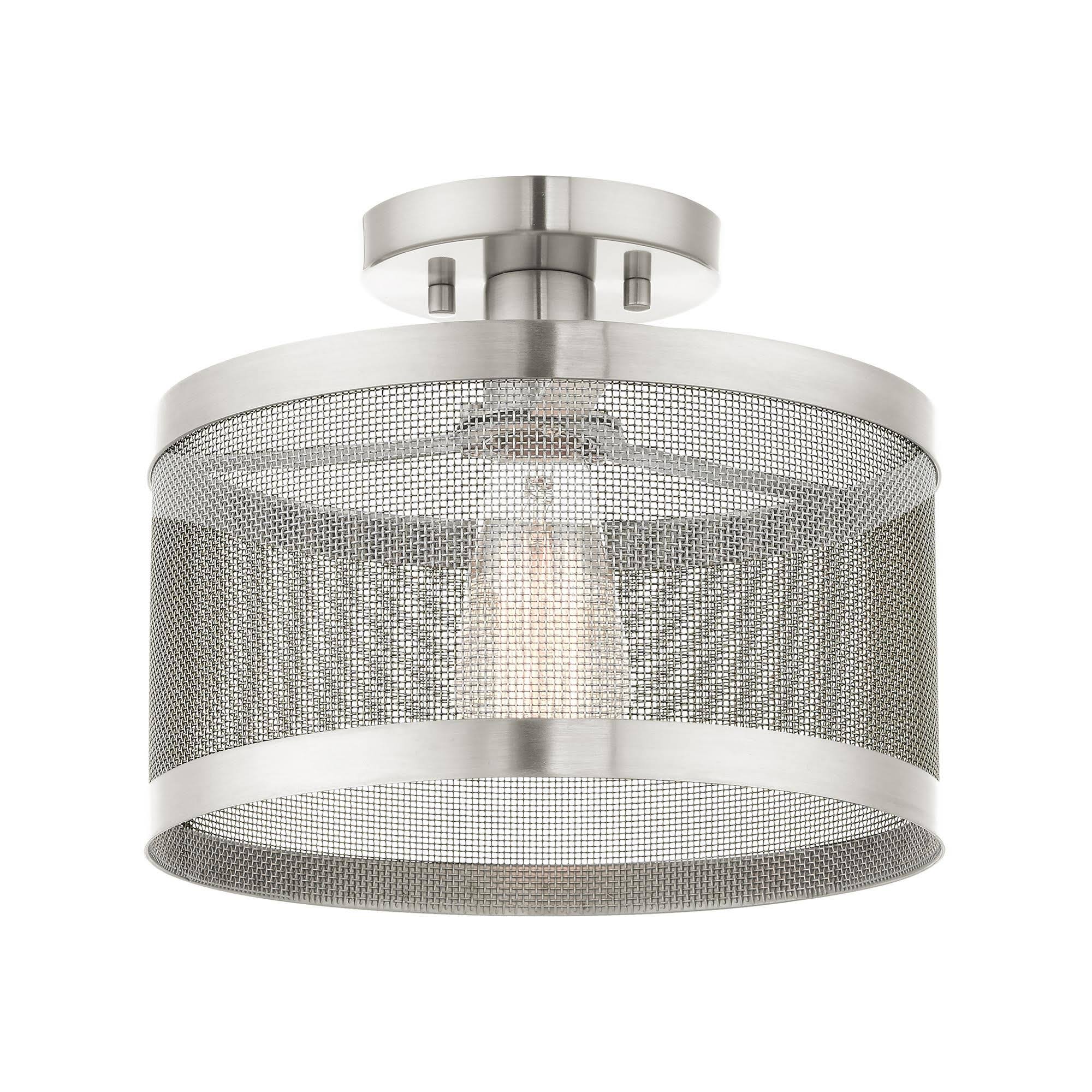 Brushed Nickel Semi Flush Mount Light S17655