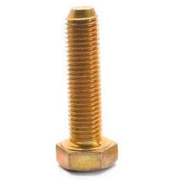 1/4-20 x 2 1/2 Coarse Thread Hex Cap Screw Yellow Zinc Plated Alloy Steel Pk 500 L550454