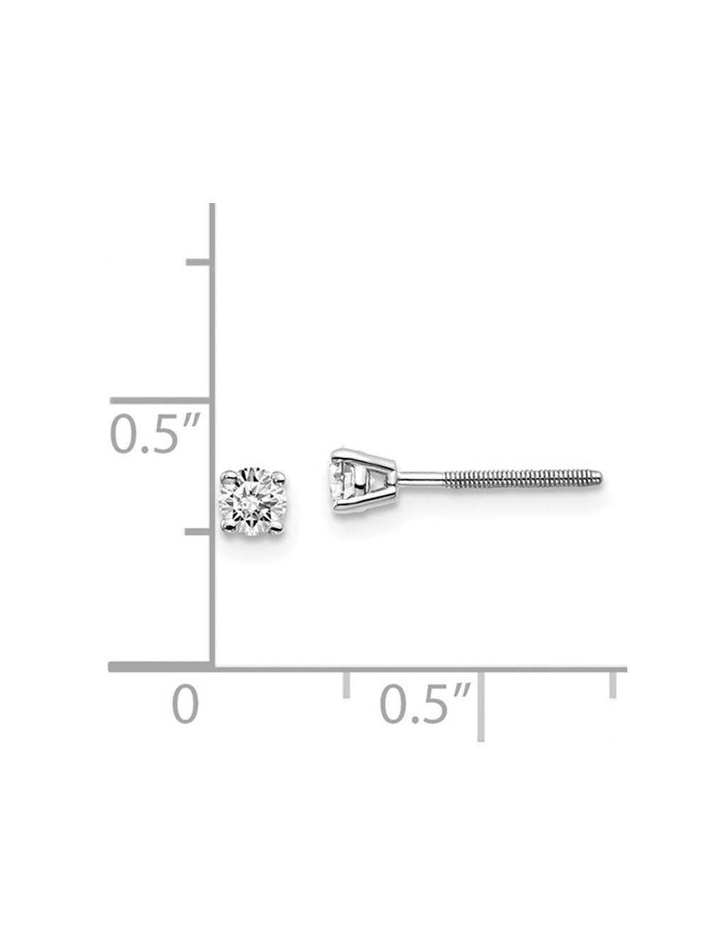 14K White Gold Diamond Solitaire Stud Earrings Q129371