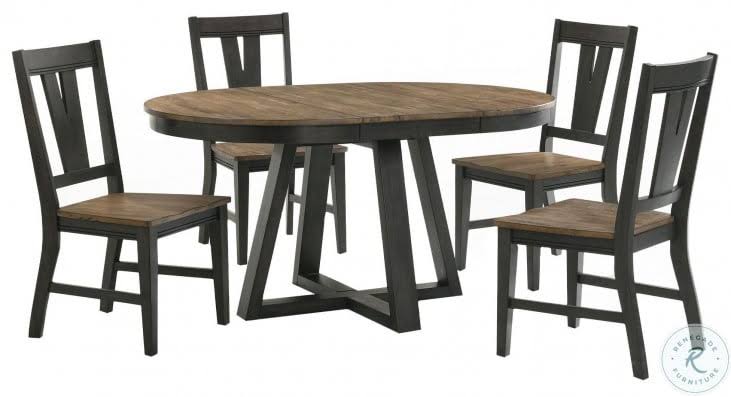 Brushed Brown Pecan Round Dining Table M432