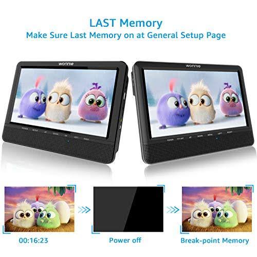 9.5 Car Dual Portable DVD Player with 5 Hours Rechargeable Battery D879112