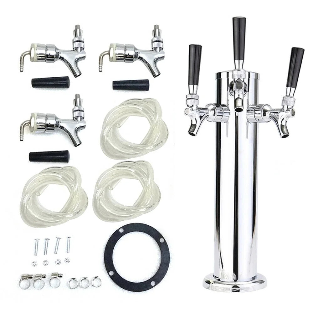 Stainless Steel Silver Beer Dispenser (3 Taps) E3493