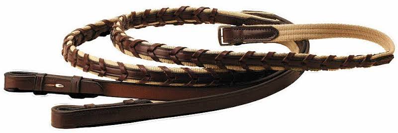 Havana Leather Cotton Web Cross Country Reins I15816