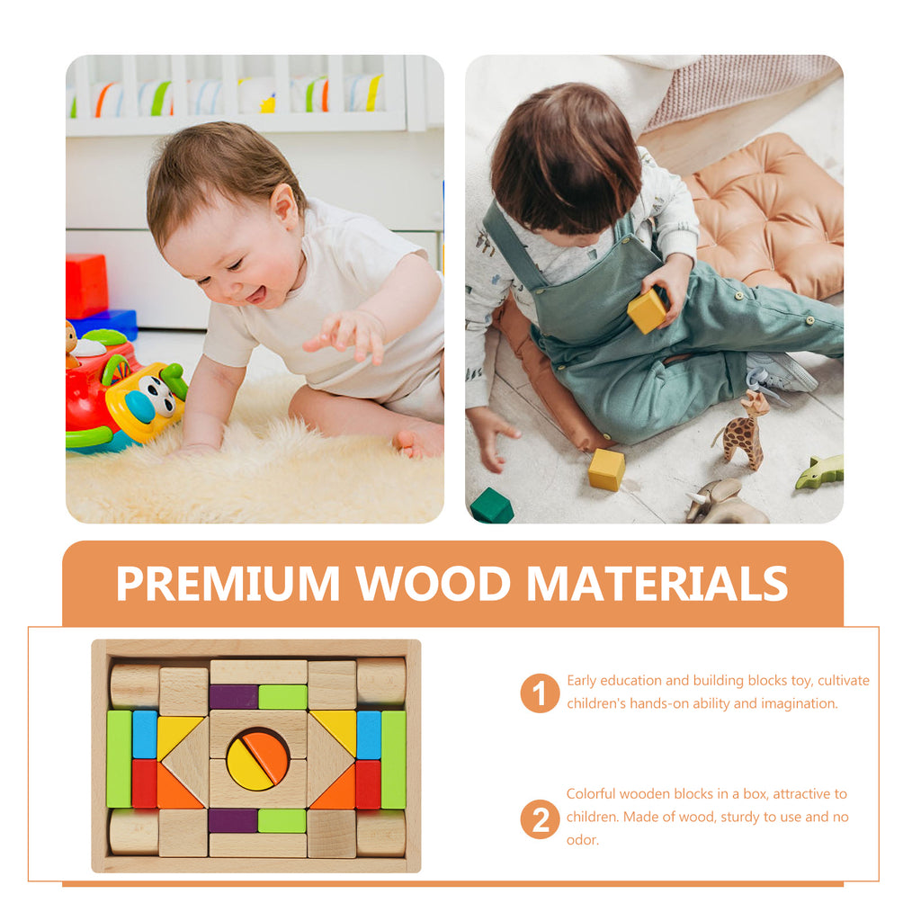 30 Pcs Wooden Building Blocks Stacking Toy Playset J139