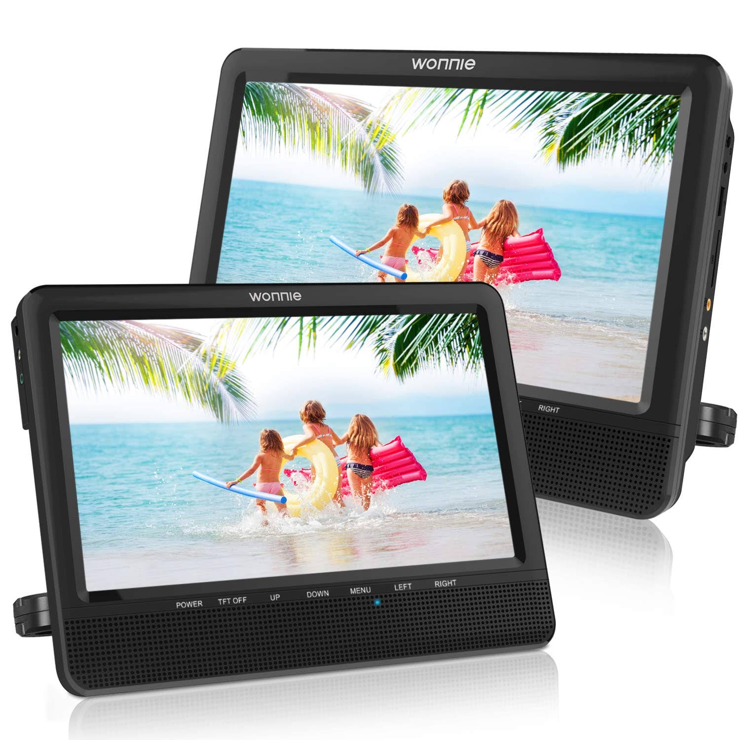 9.5 Car Dual Portable DVD Player with 5 Hours Rechargeable Battery D879112