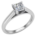 GIA Certified Princess Solitaire Diamond Ring 18K White Gold 0.75 Carat V627