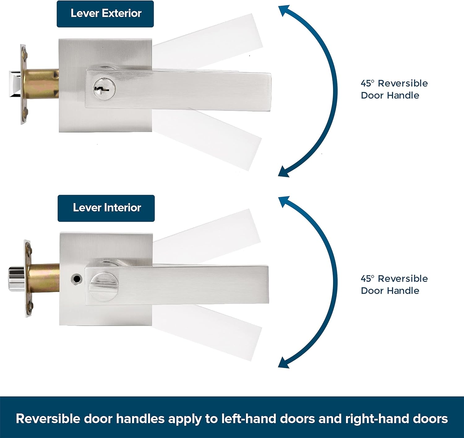 5 Pack Keyed Entry Lever Lock, Satin Nickel Finish E141687