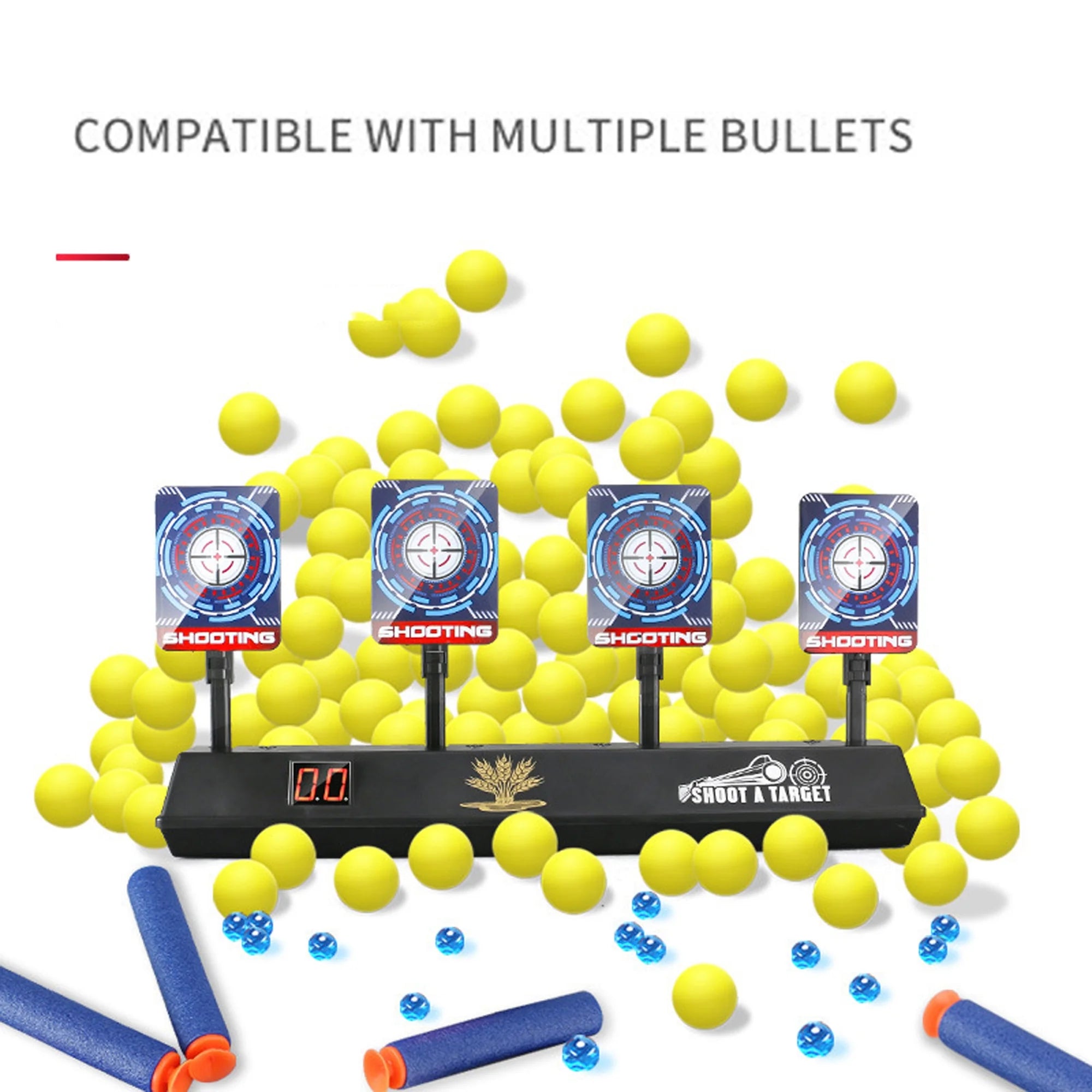 4 Targets LED Light Auto Reset Digital Shooting Targets E177115