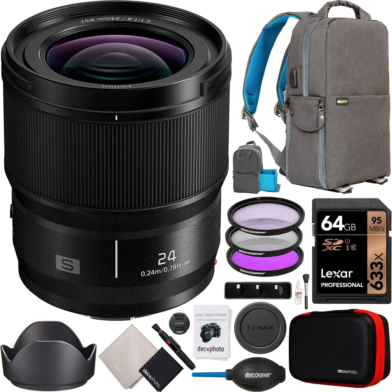 24mm F1.8 LUMIX S Lens for L-Mount Full Frame Mirrorless Cameras F1049