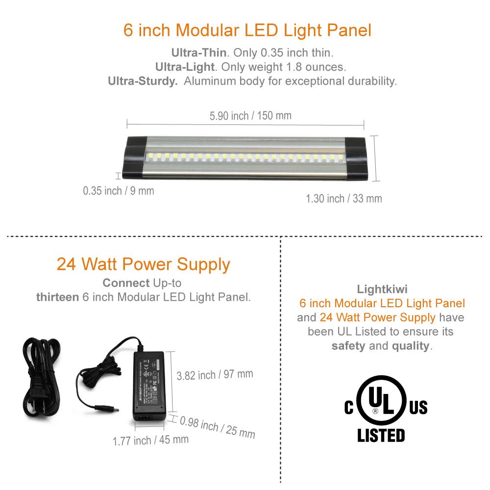 6 inch Warm White Modular LED Under Cabinet Lighting Pro Kit Q581