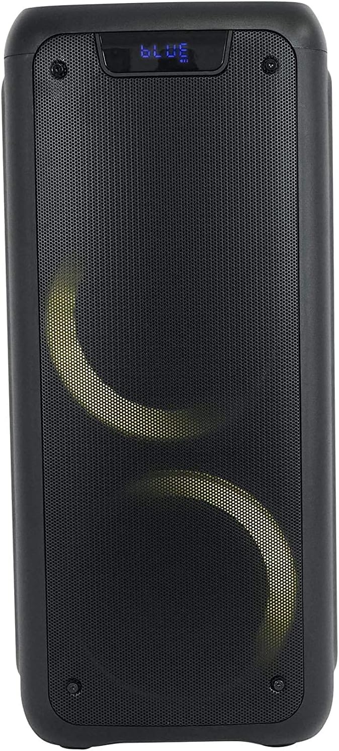 Dual 8 Inch Portable Bluetooth Speaker with Sound Activated Lights W550273