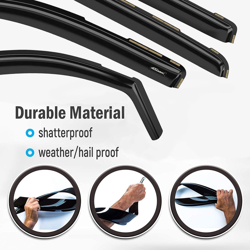 Dark Smoke In-Channel Side Window Vent Visor Deflectors 4 pcs B54072