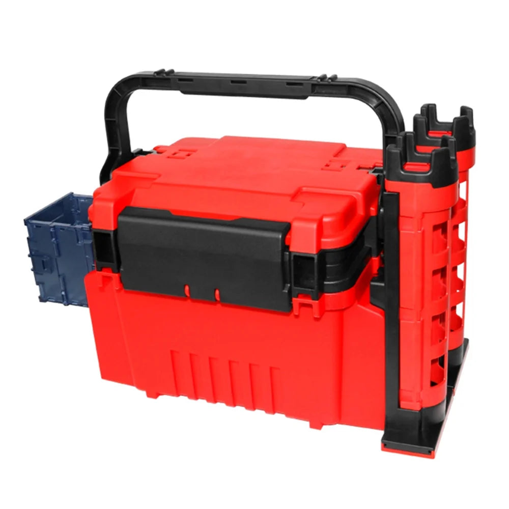 Fishing Box Travel Fishing Case with Bottle Holder and Rod Stands Tubes I2621